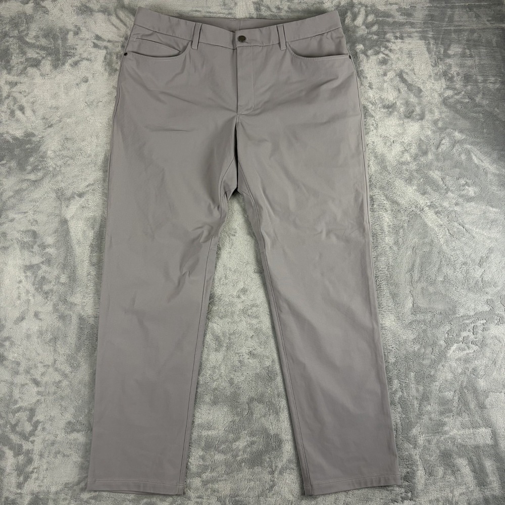 CRZ YOGA Mens Golf Pants 36x30 Grey Stretch Performance Trousers